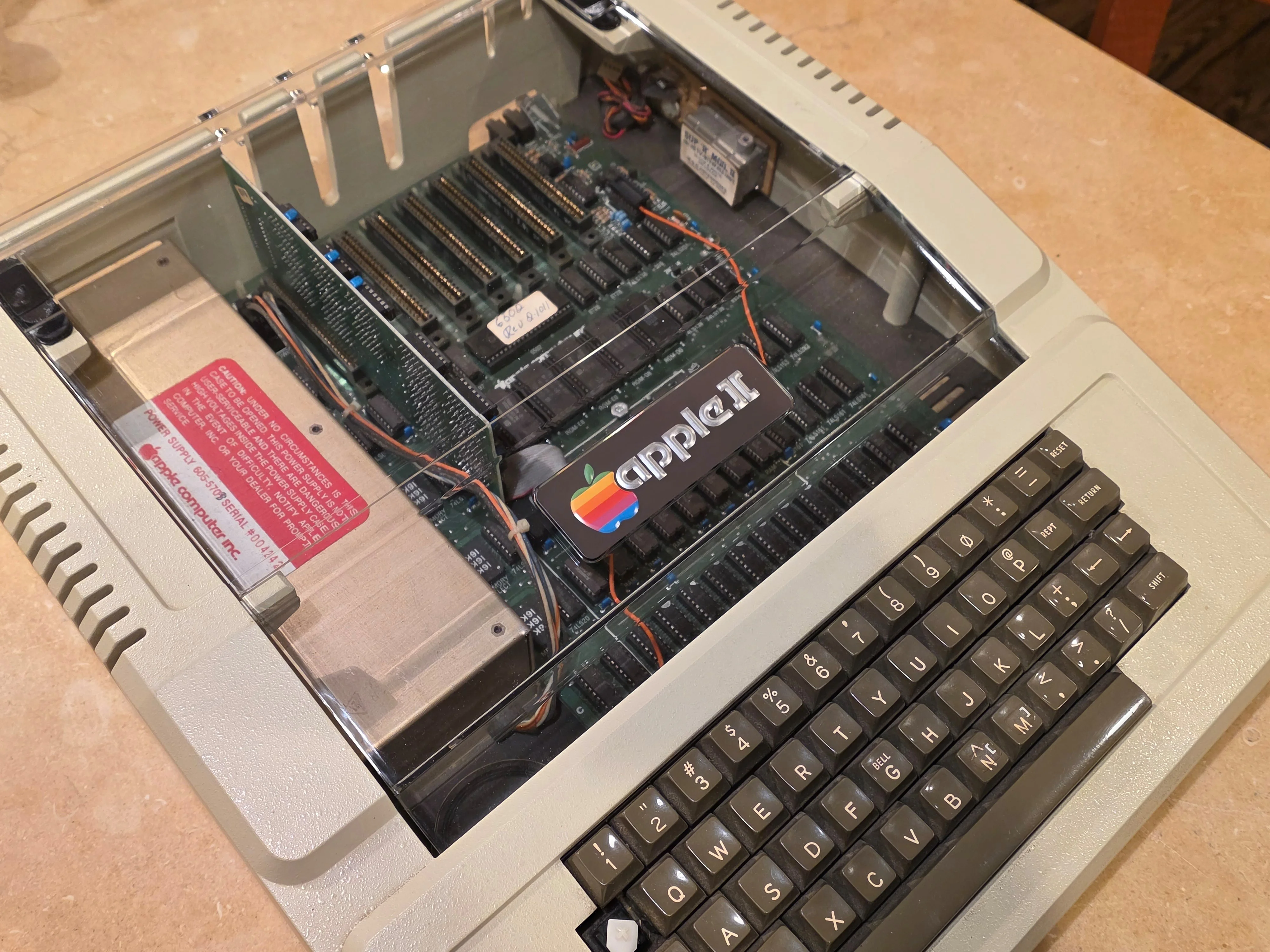 Transparent Apple II Computer Lid with badge